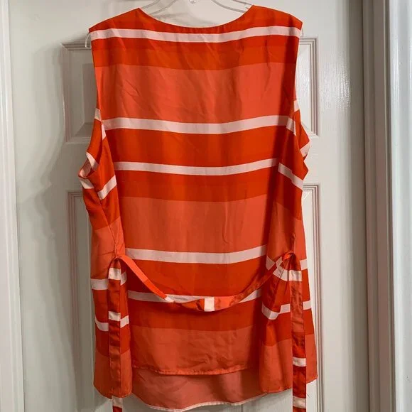 Coldwater Creek Women's Sleeveless Orange Blouse, Size 3X - Picture 2 of 4